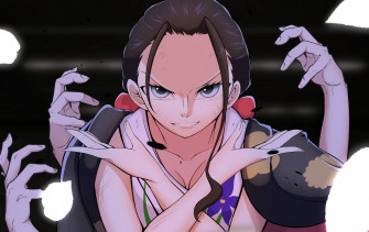 En Nico Robin One Piece Selbstbewusster Kampf Wallpaper