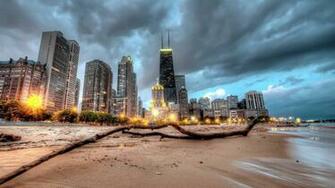 Wallpaper Chicago Skyscraper Beach 4k Ultra HD
