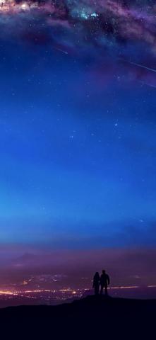 Couple Night Sky Scenery Anime 4k Wallpaper