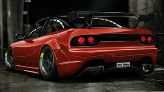 Nissan 240sx Red Rear Tuning Body Kit Wallpaper Background