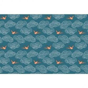 Julia Rothman For Hygge West Daydream In Blue Wallpaper Birds And