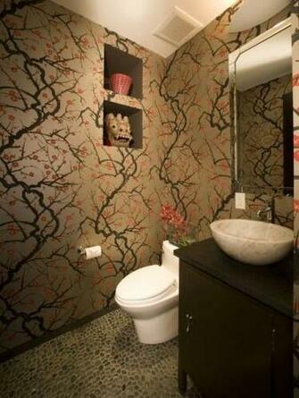 Clarence House Flowering Quince Wallpaper