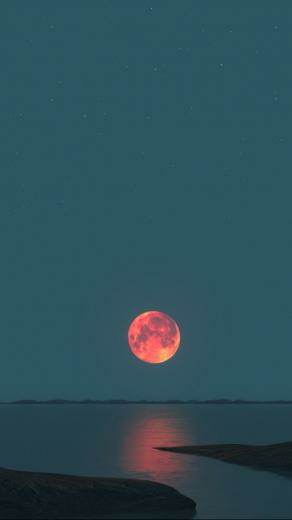 Red Moon Sunset iPhone Wallpaper