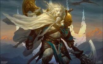 White Tiger Holding Battleaxe Digital Wallpaper Magic The