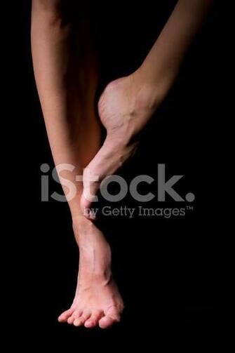 Bare Feet On A Black Background Stock Photos Image