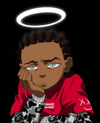 A Black Boy With Halo On His Head Wallpaper