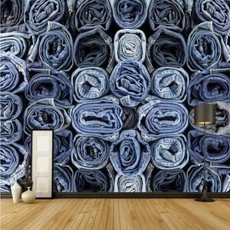 Custom Wall Mural Denim Clothing Store Image Decoration