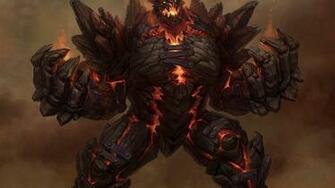Monsters Fire Fantasy Art Golem Wallpaper