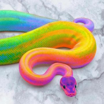 Trippy Neon Soaked Snake Art By Space Ram Love This
