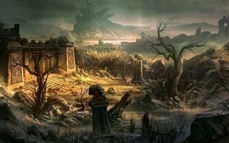 Ruins Fantasy Art Artwork Wallpaper Background