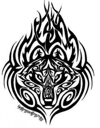 Tribal Wolf Wallpaper