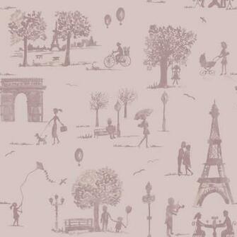 Trees Lilac Wallpaper Paris French Toile Parisienne Pictures