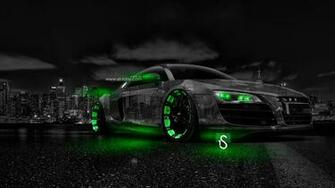 Audi R8 Crystal City Car Green Neon HD Wallpaper Design By Tony