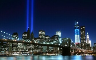 New York City Brooklyn Bridge Night Lights Usa America HD Desktop