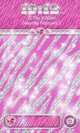 Bling Theme Pink Zebra Locker Android Apps On Google Play