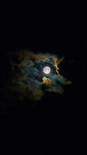 Landscape Moon Shiny Black Wallpaper Sc Smartphone