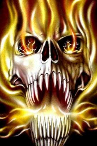 Flaming Skull Wallpaper