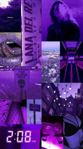 Wallpaper Background Collage Aesthetic Music Color Purple