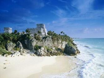 Mayan Ruins Mexico Beach Normal HD Wallpaper