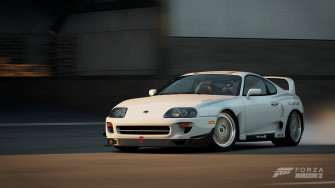 White Forza Horizon Toyota Supra Wallpaper