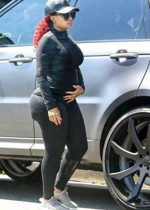 Blac Chyna In Black Tights Out Los Angeles