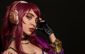 Wallpaper Girl Gamer Headphones Hair Cosplay Headset