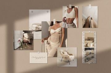 Realistic Mood Board Mockups Psd Aesthetic Desktop Wallpaper