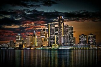 Detroit Skyline HDr By Ii Mccloud