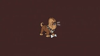 Minimalistic Dogs Chewbacca Solid Simplistic Simple Wallpaper