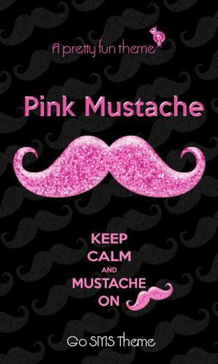 The Pink Mustache Theme Go Sms Android Apps On Nonesearch