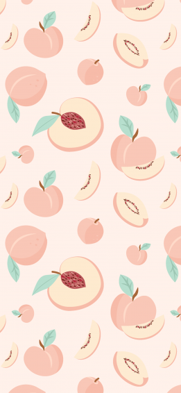 Peaches On A Light Pink Background Wallpaper