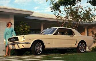 Wallpaper Coupe Mustang Ford Cream Muscle Car