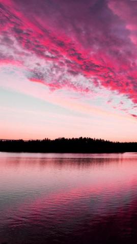 Sunset Pink Clouds River iPhone Wallpaper Bulutlar