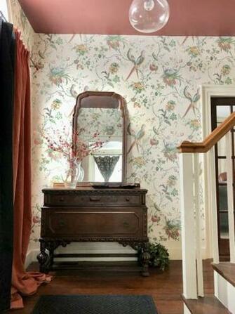 Entryway Traditional Wallpaper Antique Entrance Mirror Old