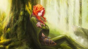 Wallpaper Painting Green Dota Jungle Windrunner Lyralei