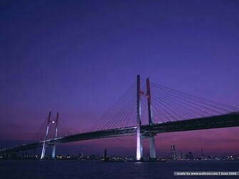 Bridges Yokohama Bay Bridge At Night Beautiful