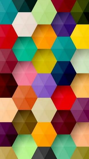 Colorful Hexagons Pattern Wallpaper iPhone