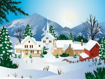 Snowy Winter Vector Landscapes
