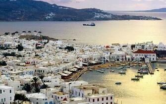 Mykonos Greece Wallpaper Stock Photos