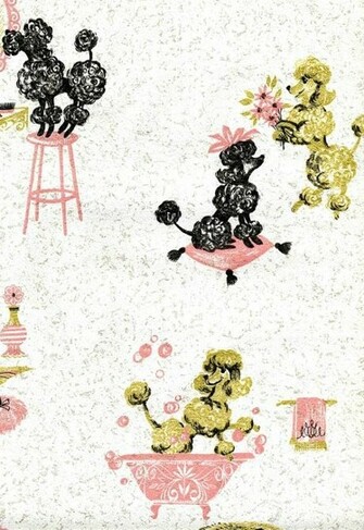 Pink Poodle Wallpaper And Checkerboard Teapot Too