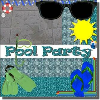 Swimming Pool Party Digital Scrapbook Kit
