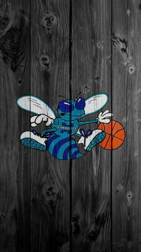 Charlotte Hornets Black Iph iPhone Wood Wallpaper Photo Album By