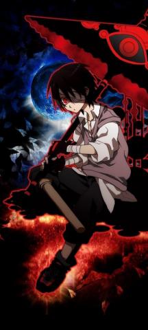 Anime Boy Dark Magic Eyepatch Umbrella