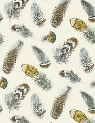 Rustic Cabin Wallpaper Blue Aqua Navy Birding Thibaut