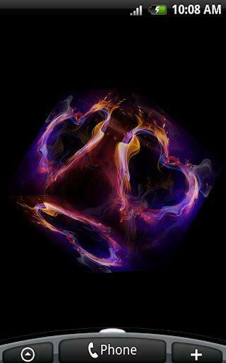 Beautiful Heart Blazing With Fire Packed In A 3d Cube