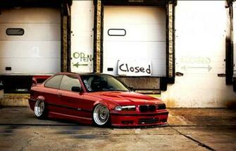 Bmw E36 Red Tuning Parking HD Wallpaper Jobs