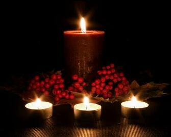 Flickering Firelight Candles Wallpaper