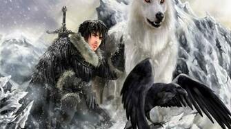 Jon Snow And Ghost Wallpaper