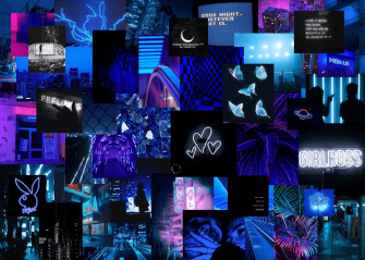 Neon Blue Aesthetic Picture Wallpaper