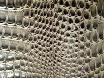 Faux Leather Embossed Alligator Crocodile Shiny Silver Upholstery
